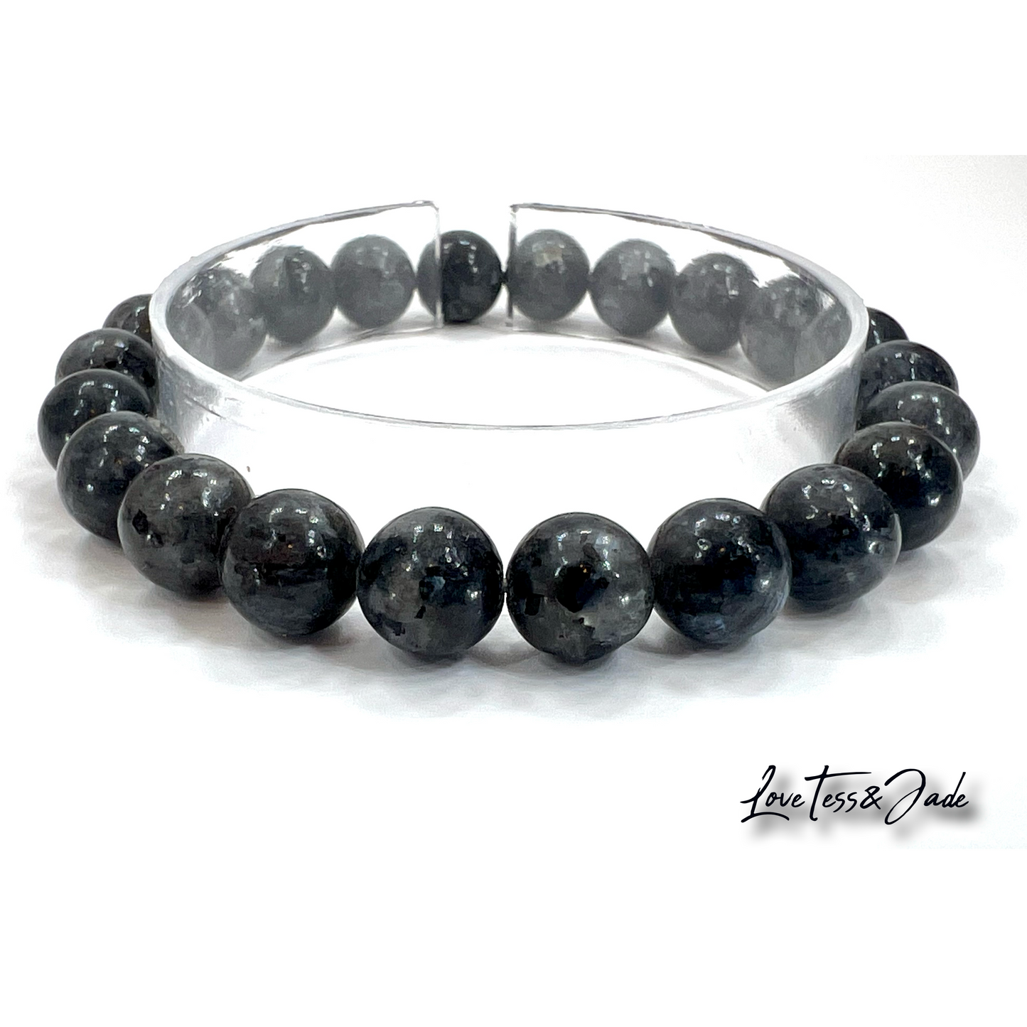 Manifesting | Grounding | Larvikite | Spiritual | Energy | Gemstone | Stacker | January's Birthstone | Aquarius | Bracelet | 8mm