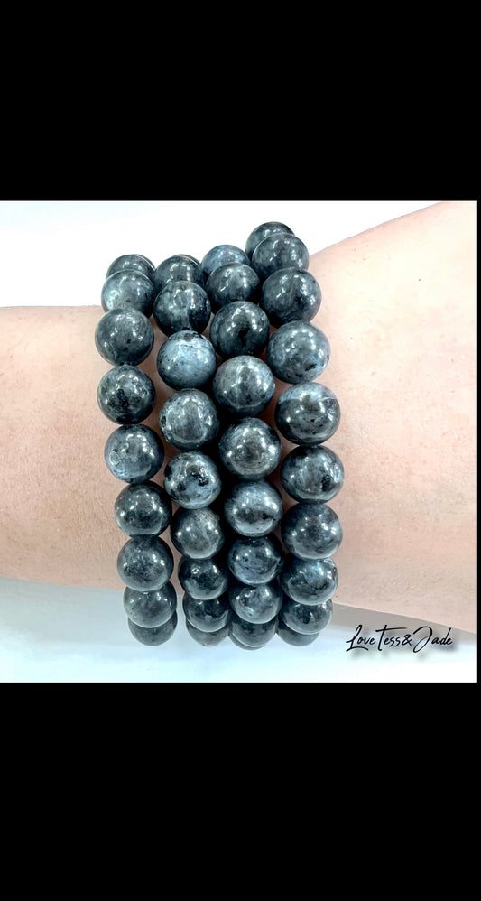 Manifesting | Grounding | Larvikite | Spiritual | Energy | Gemstone | Stacker | January's Birthstone | Aquarius | Bracelet | 8mm