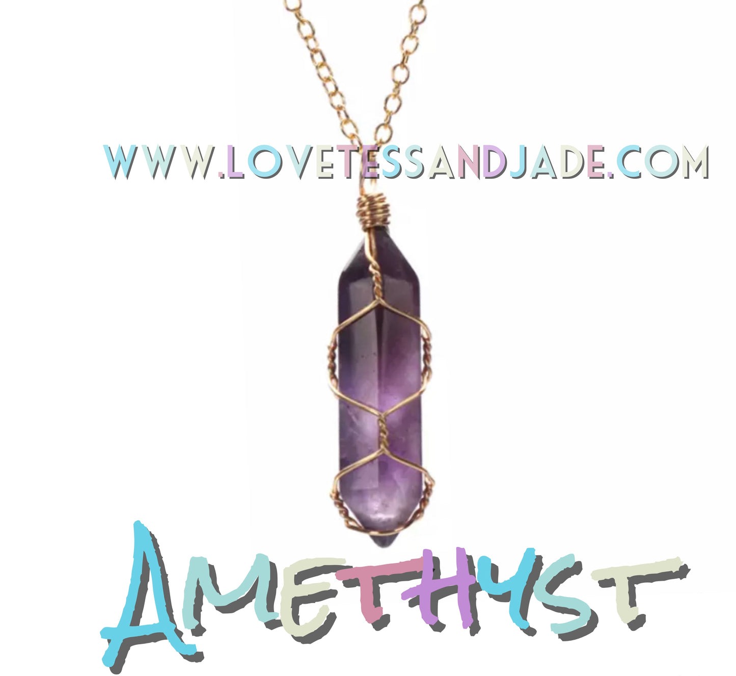 Crystal | Wire Wrapped | Natural | Point | Amethyst | Rose Quartz | Opalite | Green Aventurine | Tiger Eye | Crystal Quartz