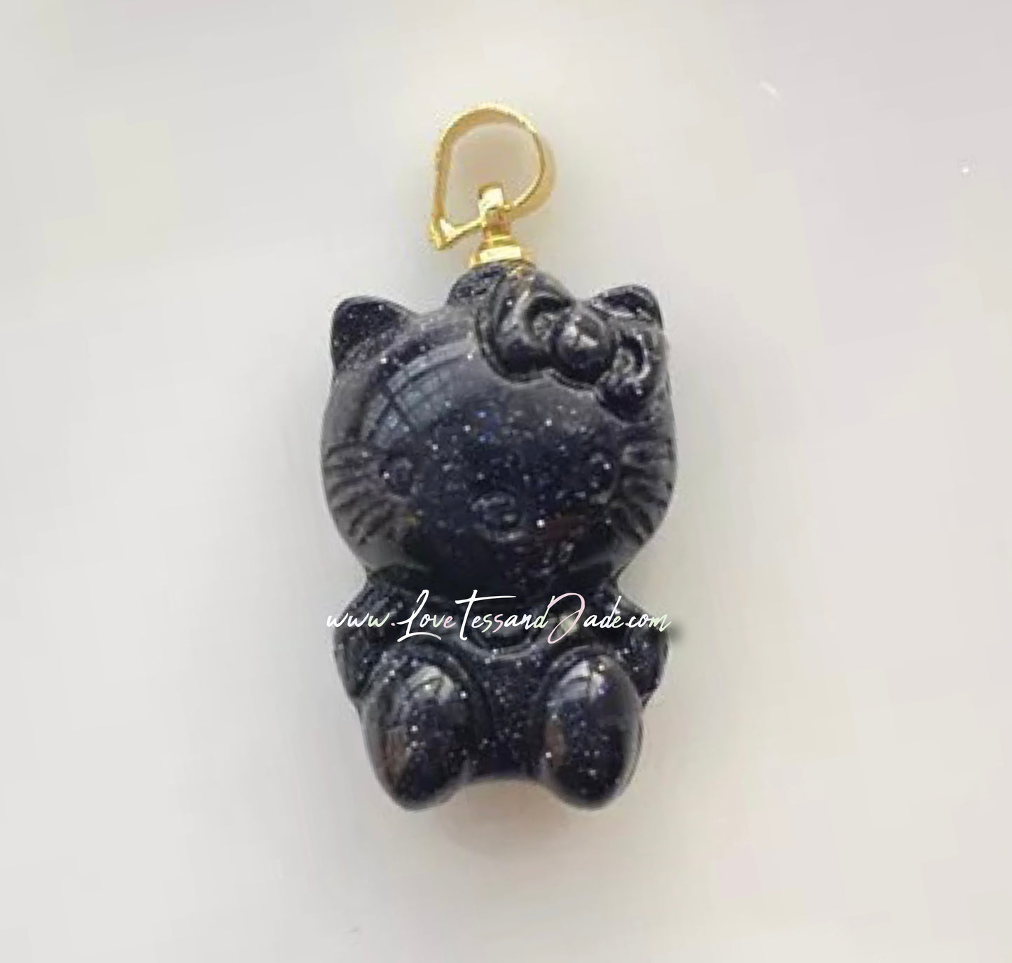 Kitty Kitty | Crystal |  Natural | Healing Crystal | Hand-Craved | Gemstone | Pendant | Necklace | 925 Plated Chain